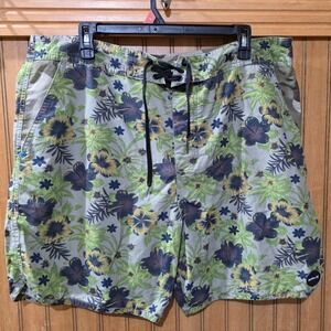 Hurley Floral‎ Camo Swim Trunks Board Shorts Drawstring Waist Size 38